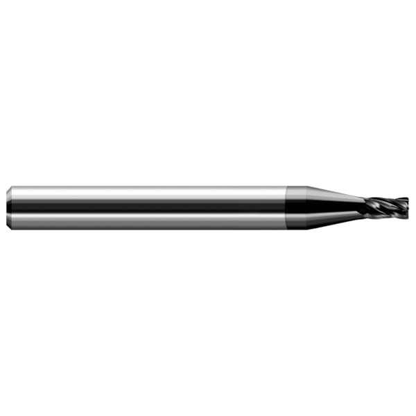 Miniature End Mill - 4 Flute - Corner Radius, 0.1250" (1/8), Material - Machining: Carbide
